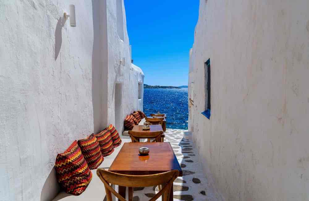 GREECE - MYKONOS - ALLEY - SEA